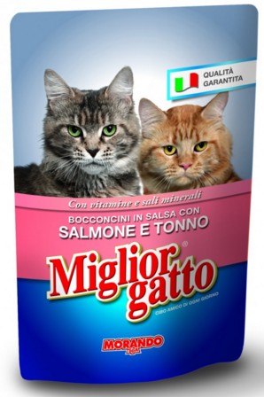 MIGLIORGATTO STRACCETTI CON SALMONE E TONNO 100 G