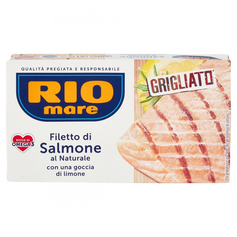 RIO MARE FILETTO DI SALMONE AL NATURALE CONSOLO UNAGOCCIA DI LIMONE GRIGLIATO 125 G
