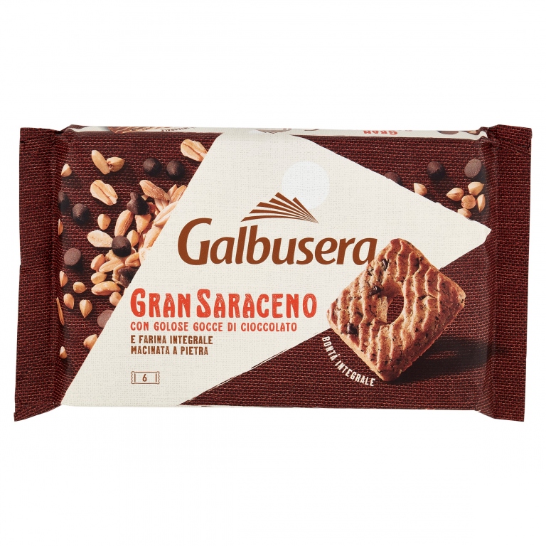 GALBUSERA GRANSARACENO RICCHI DI FIBRE INTEGRALE CON GRANO SARACENO E GOCCE DI CIOCCOLATO 6 X 43,3 G