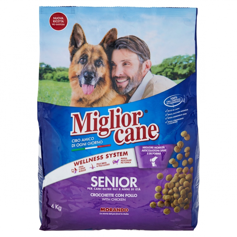 MIGLIORCANE SENIOR CROCCHETTE CON POLLO 4 KG