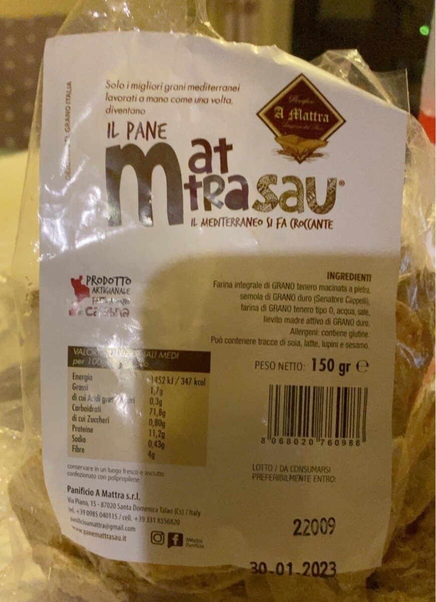 PANE MINI MATTRASAU AROMI G150                    