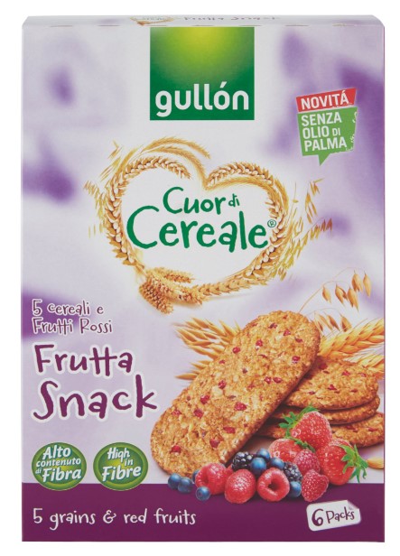 GULLON CUOR DI CEREALE FRUTTA SNACK 5 CEREALI E FRUTTI ROSSI 6 X 40 G
