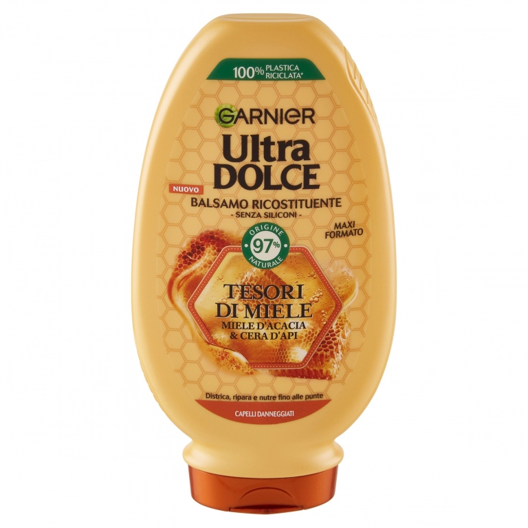 GARNIER ULTRA DOLCE BALSAMO TESORI DI MIELE CON PAPPA REALE,RINFORZA E NUTRE I CAPELLI FRAGILI 250ML