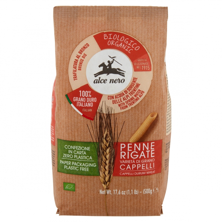 PASTA BIO PENNE RIG.SEN.CAPPELLI ALCE NERO GR500