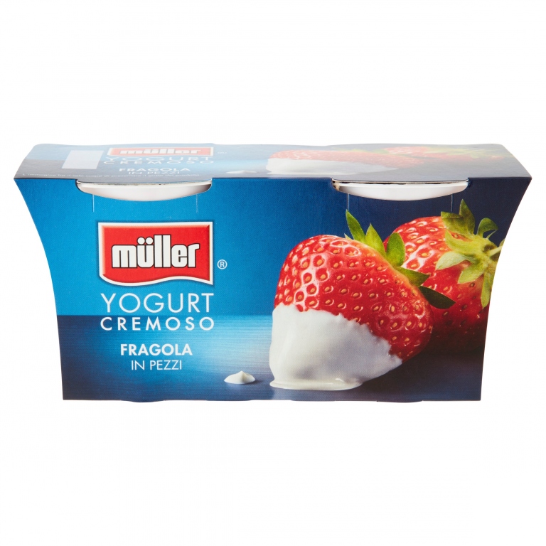 YOGURT MULLER FRAGOLA GR.125X2 INTERO CREMOSO IN PEZZI