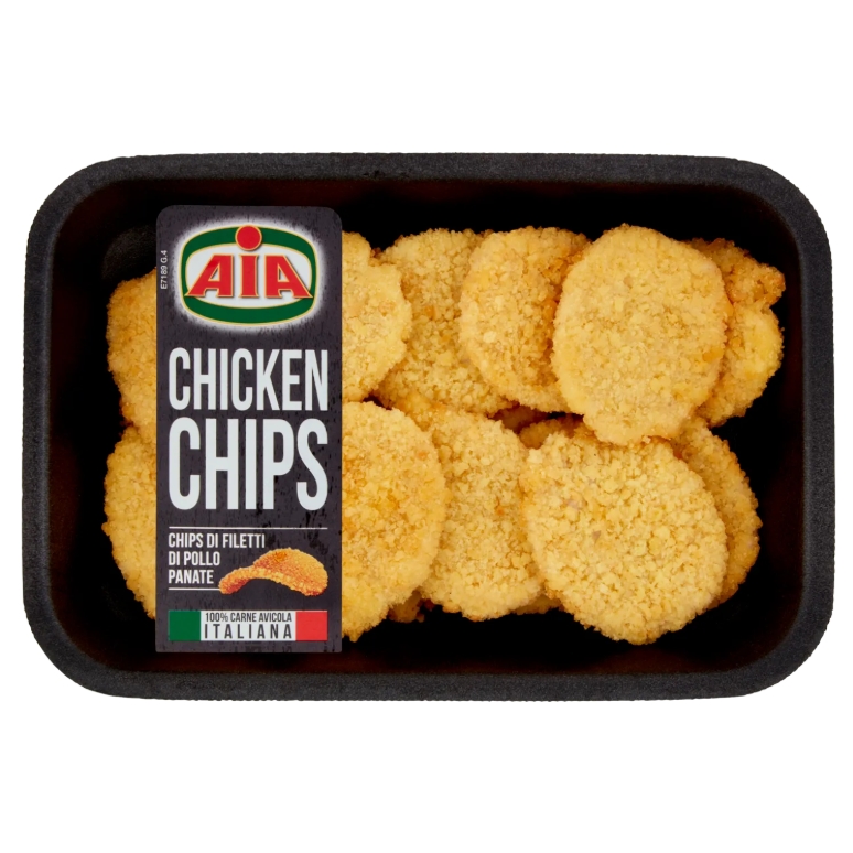 AIA CHICKEN CHIPS CHIPS DI FILETTI DI POLLO PANATE 0,230 KG