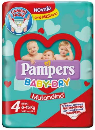 PAMPERS BABY-DRY MUTANDINO SM TG.4 X16