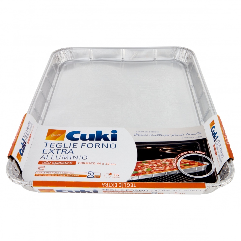 CUKI CUOCE TEGLIE FORNO EXTRA ALLUMINIO ALTO SPESSORE FORMATO 44 X 32 CM 16 PORZIONI 2 PZ