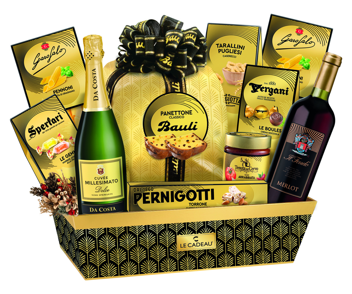 CESTO LE CADEAU ORO NERO X11 PZ