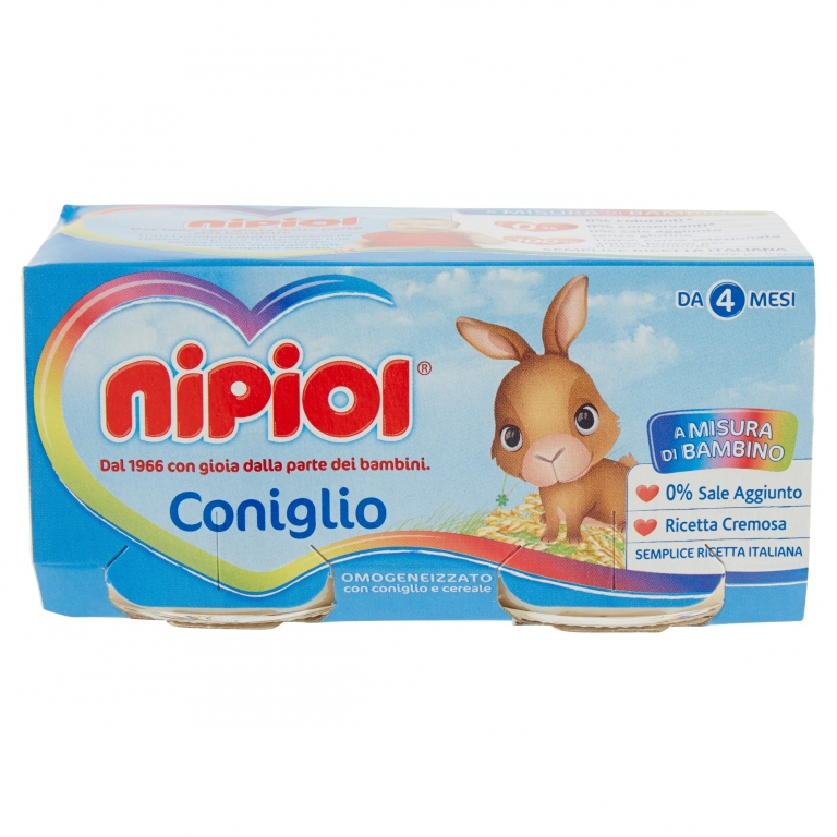 NIPIOL CONIGLIO OMOGENEIZZATO CON CONIGLIO E CEREALE 2 X 80 G