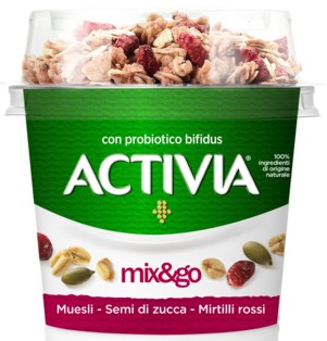 ACTIVIA MIX&GO MUESLI - SEMI DI ZUCCA - MIRTILLI ROSSI 170 G