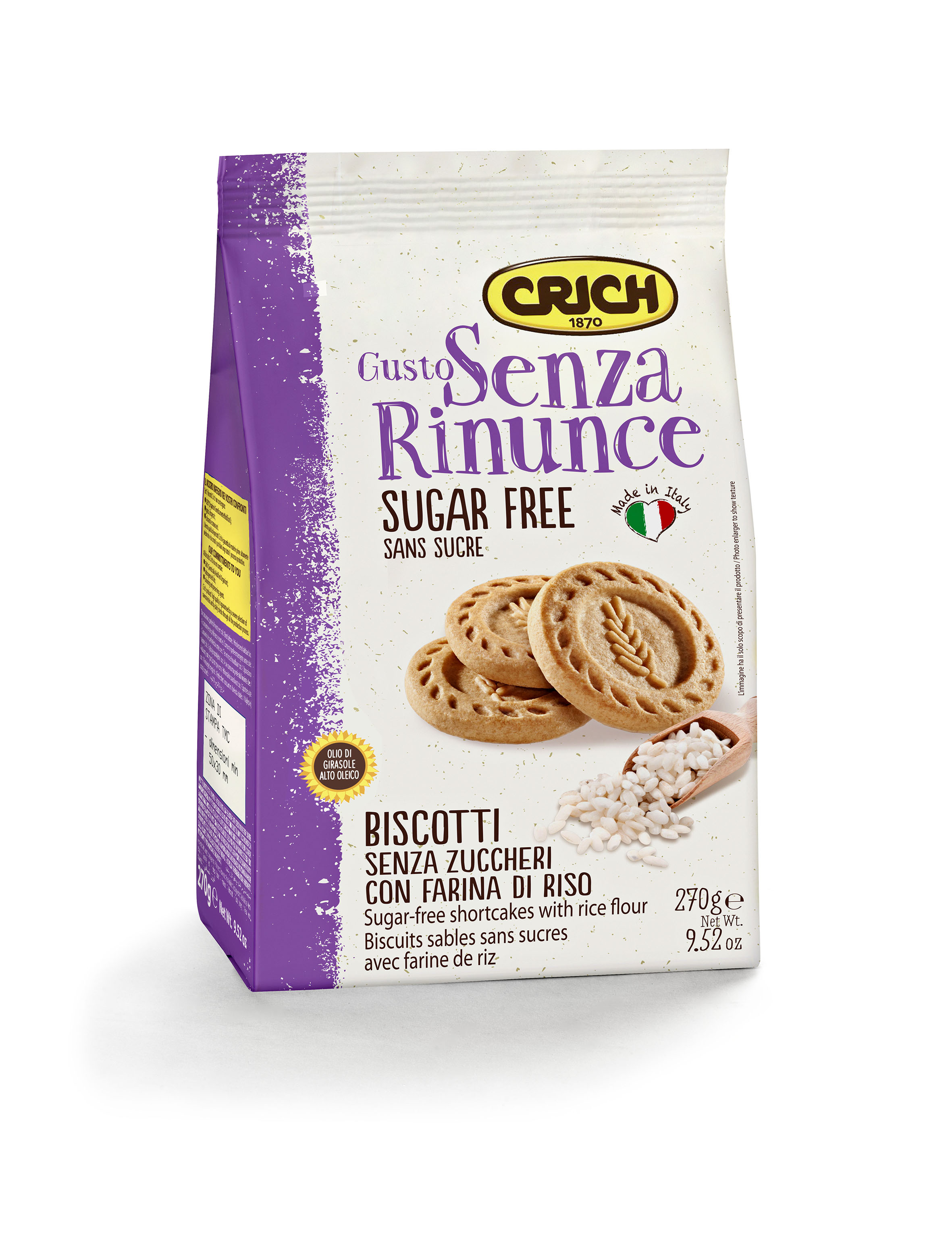 BISC.CRICH SUGAR FREE FARINA DI RISO S/Z GR.270   