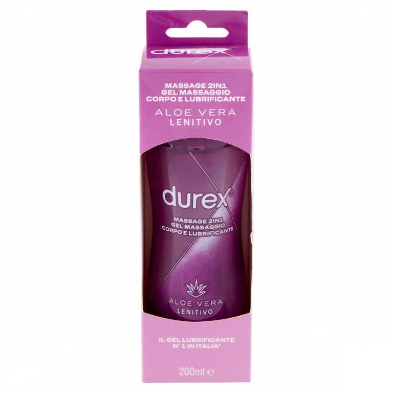DUREX MASSAGE 2IN1 GEL MASSAGGIO CORPO E LUBRIFICANTE CON ALOE VERA 200 ML