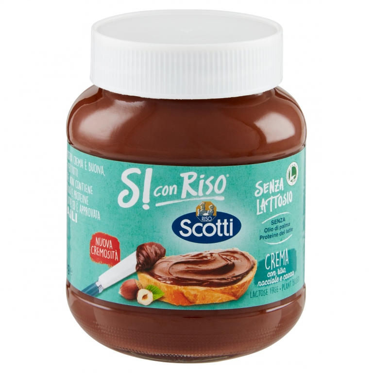 RISO SCOTTI SI CON RISO SENZA LATTOSIO CREMA SPALMABILECON RISO, NOCCIOLE E CACAO 350 G