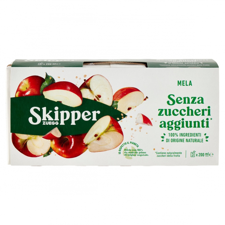 ZUEGG SKIPPER SENZA ZUCCHERI AGGIUNTI* MELA 3 X 200 ML
