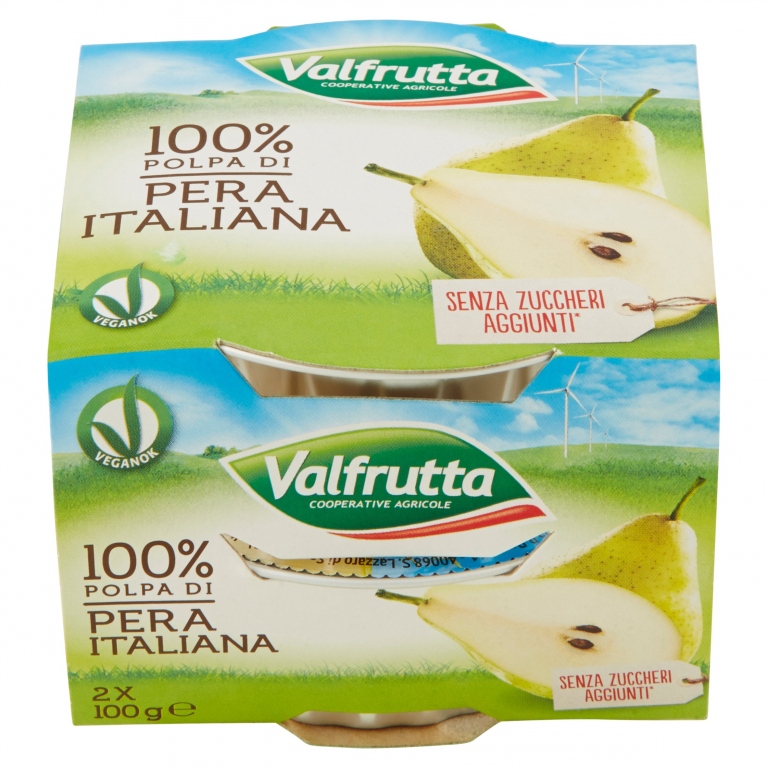 VALFRUTTA 100% POLPA DI PERA ITALIANA 2 X 100 G