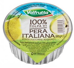 VALFRUTTA 100% POLPA DI PERA ITALIANA 2 X 100 G