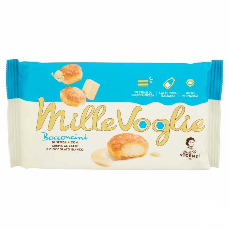 PASTICCERIA MATILDE VICENZI MILLEFOGLIE D'ITALIA BOCCONCINI CREMA AL LATTE 100 G