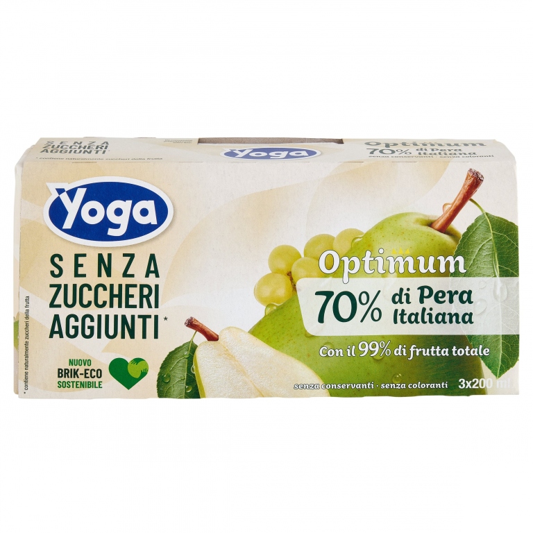 YOGA OPTIMUM 70% DI PERA ITALIANA SENZA ZUCCHERI AGGIUNTI* 3 X 200 ML