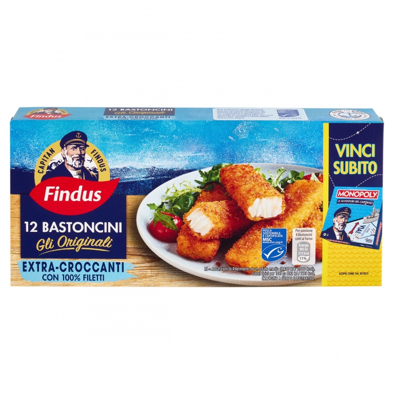 12 BASTONC.MERLUZZO FINDUS NUOVA PANATURA G300