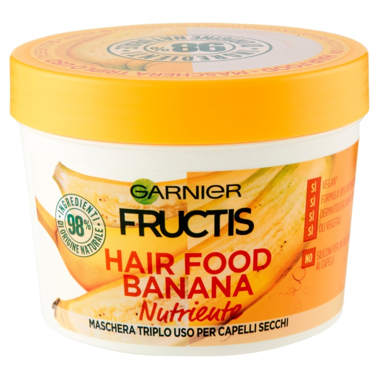 GARNIER FRUCTIS HAIR FOOD BANANA - MASCHERA NUTRIENTE 3IN1 PER CAPELLI SECCHI, 390 ML