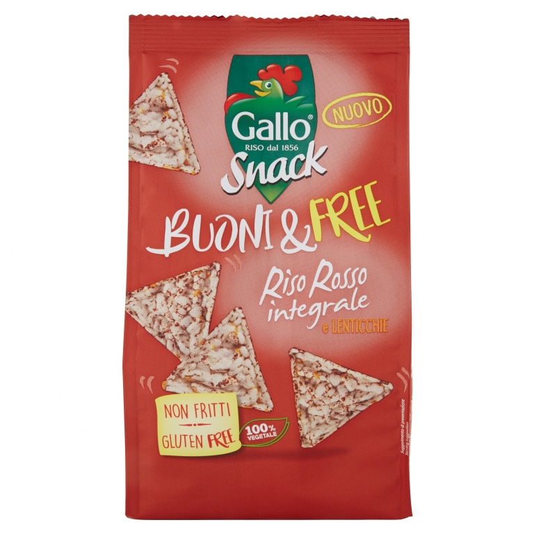 GALLO SNACK BUONI & FREE RISO ROSSO INTEGRALE E LENTICCHIE 80 G