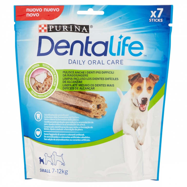 PURINA DENTALIFE CANE SNACK PER L'IGIENE ORALE TAGLIA SMALL BUSTA 7 STICK 115G