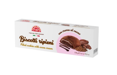 BISCOTTI DI LEO RIPIENI CON CREMA AL CACAO GR.150
