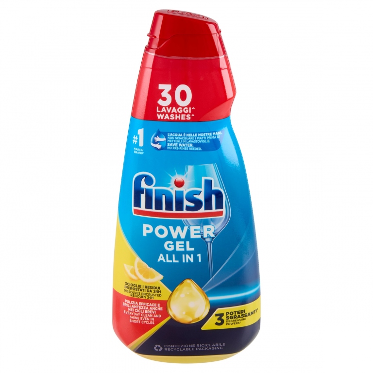 FINISH ALL IN 1 MAX POWER GEL 3X POTERI DI BRILLANTEZZA & PROTEZIONE 600 ML LIMONE