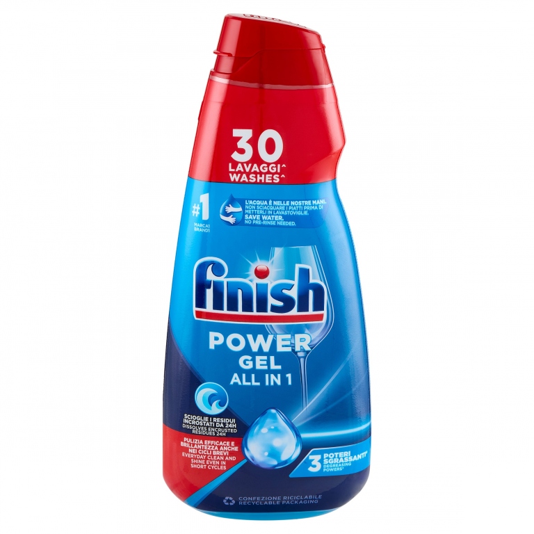FINISH ALL IN 1 MAX POWER GEL 3X POTERI DI BRILLANTEZZA & PROTEZIONE 600 ML FRESH