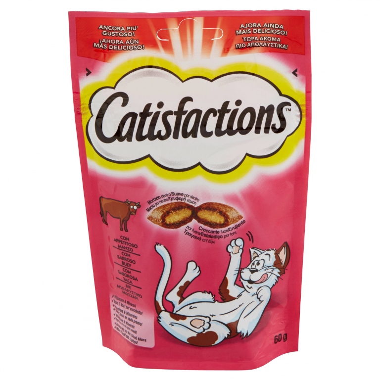 CATISFACTIONS SNACK PER GATTI 60 G CON MANZO