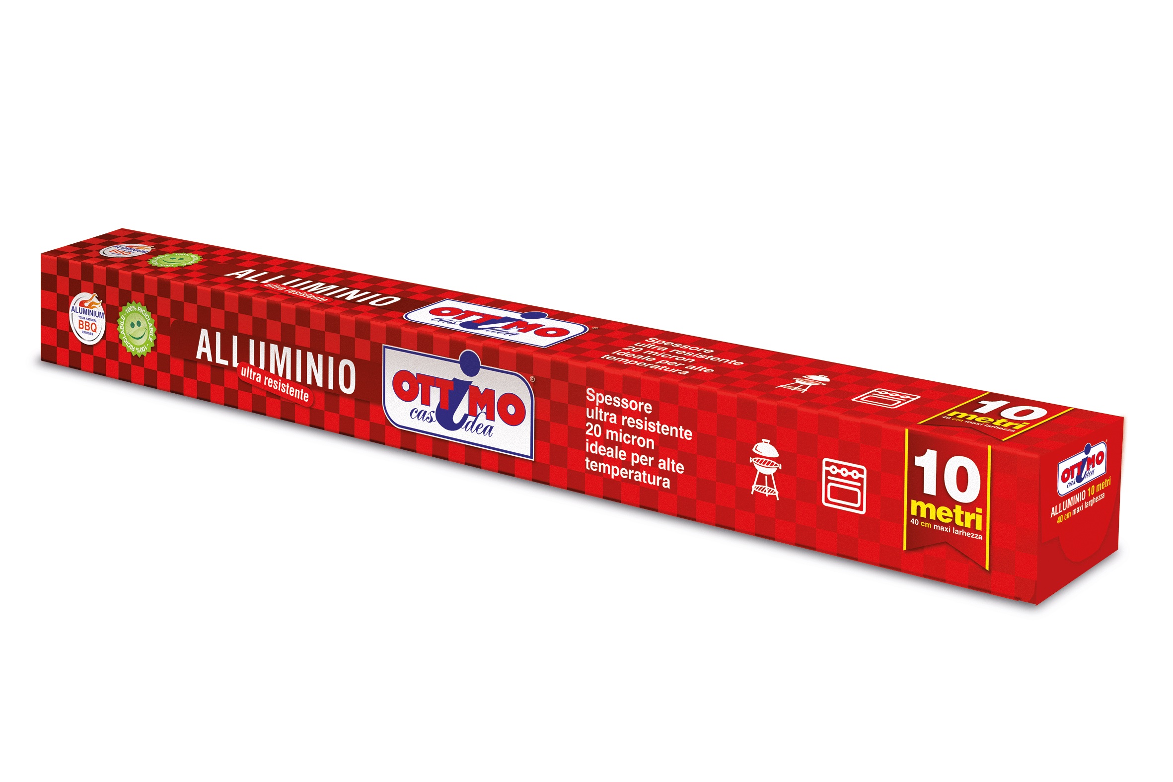 ALLUMINIO OTTIMO MT.10 LARG.40CM BBQ ULTRARESISTENTE