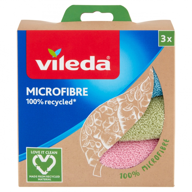 VILEDA PANNO MICROFIBRA 100% RICICLATO 3PZ