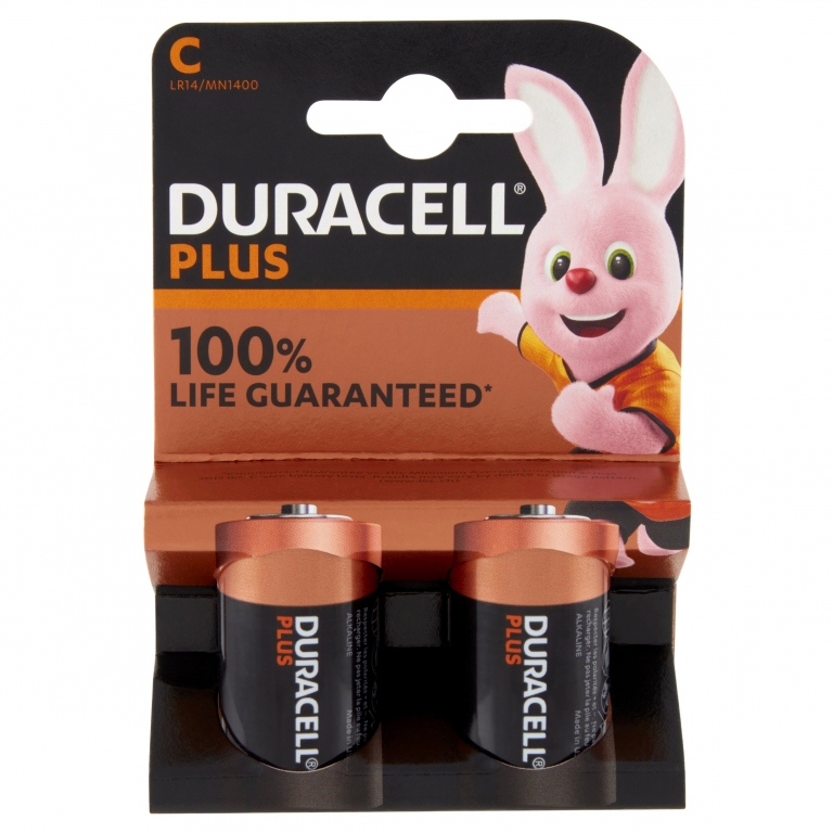 DURACELL PLUS100 C BATTERIE 1/2 TORCIA ALCALINE CONF.X21.5V LR14 MN1400