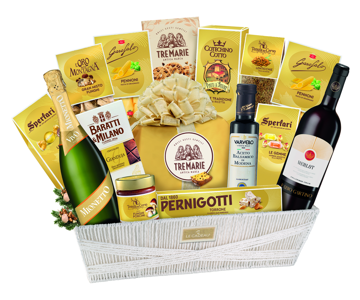 CONFEZ.CESTO LE CADEAU BIANCO NATALE X16 PZ