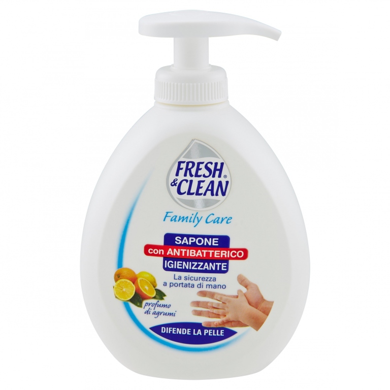 FRESH & CLEAN FAMILY CARE SAPONE LIQUIDO IGIENIZZANTE  CON ANTIBATTERICO ML.300