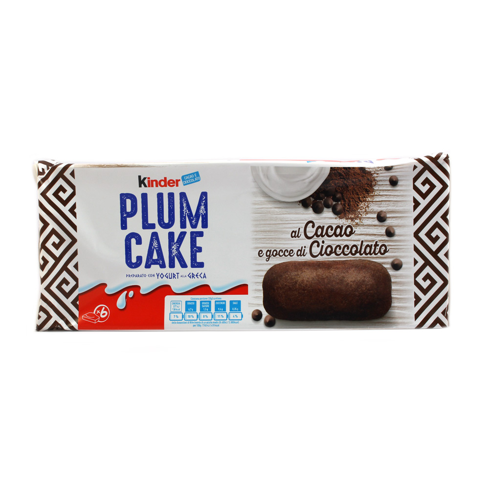 FERRERO KINDER PLUMCAKE AL CACAO E GOCCE DI CIOCCOLATO T.6