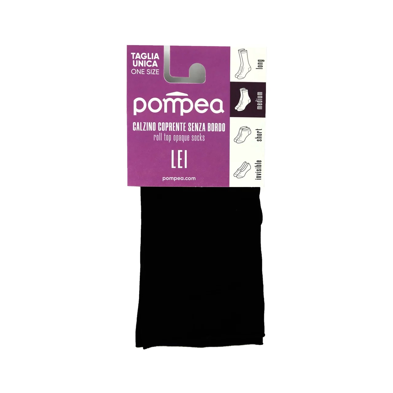 POMPEA CALZINO COPRENTE NERO T.UNICA