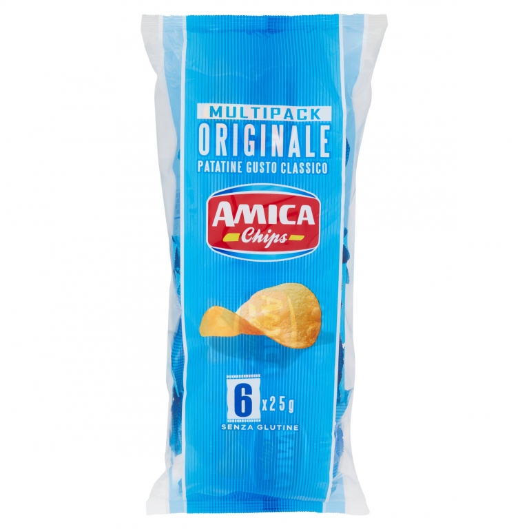 PATATINE AMICA CHIPS MULTIPACK ORIGINALE GR.25X6
