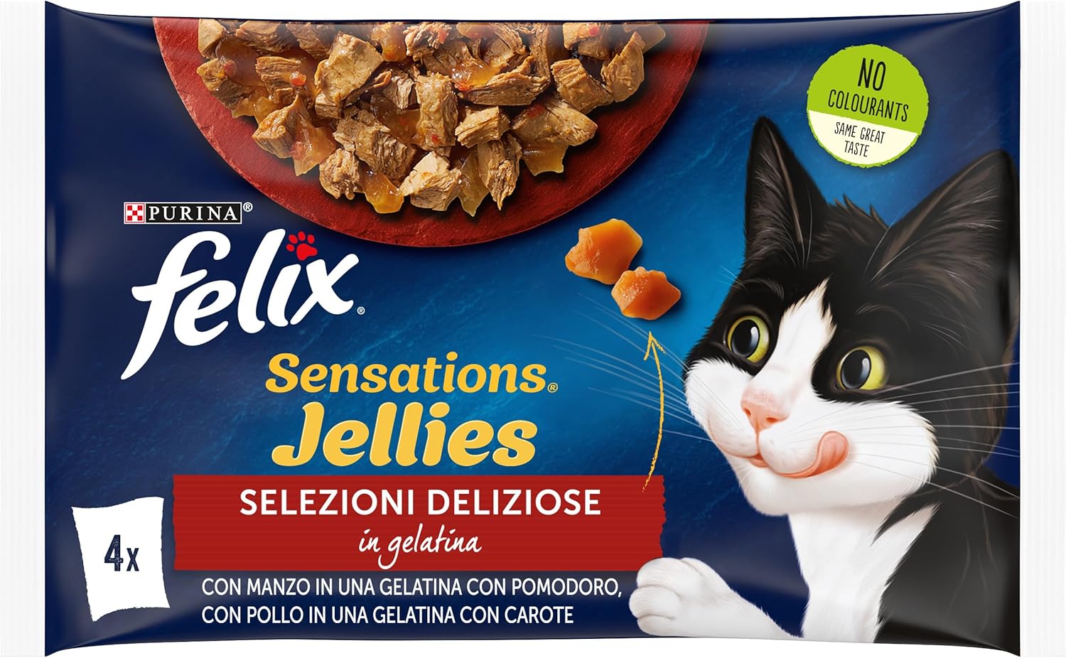 PURINA FELIX SENSATIONS GATTO UMIDO CON MANZO&POLLO    4X85G