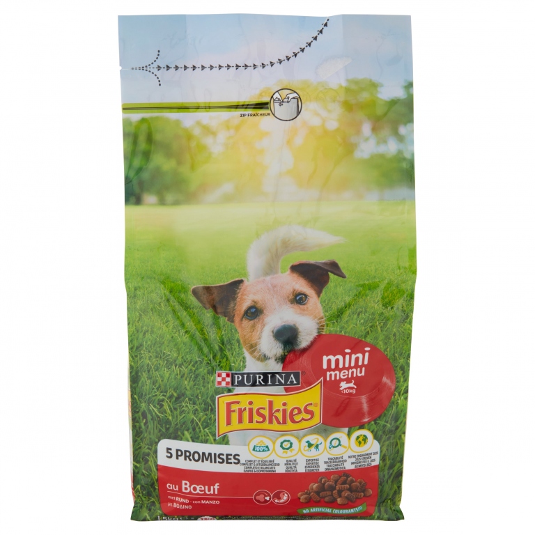 FRISKIES CANE SECCO KG.1,5 MINI MENU' MANZO