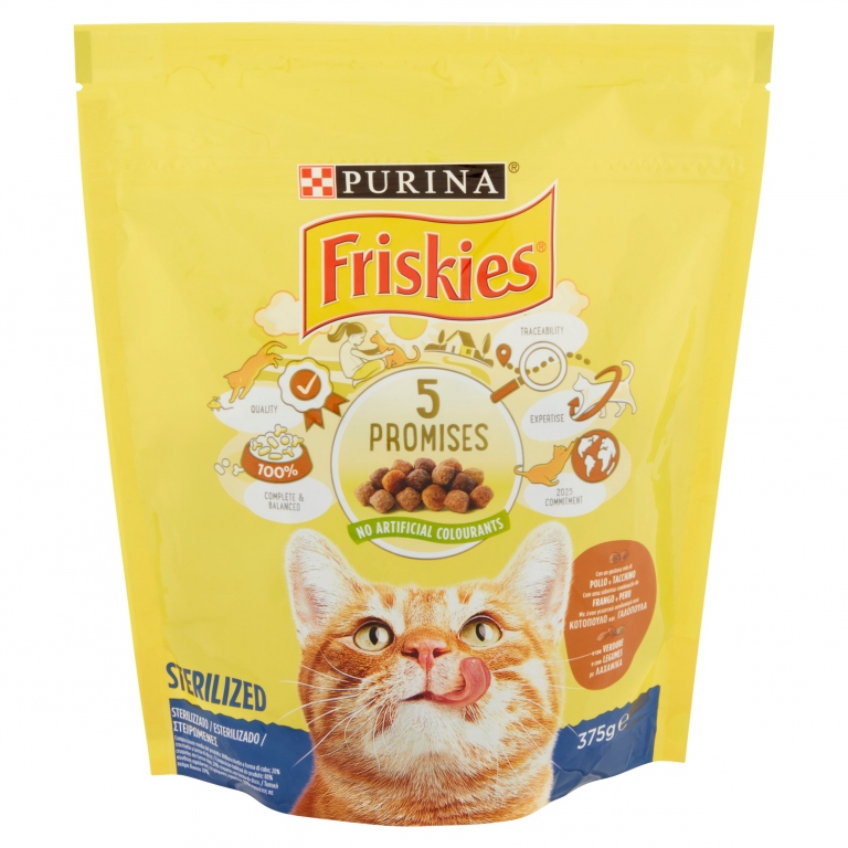 FRISKIES GATTO SECCO STERILIZZATO PO/TA/VER. GR375
