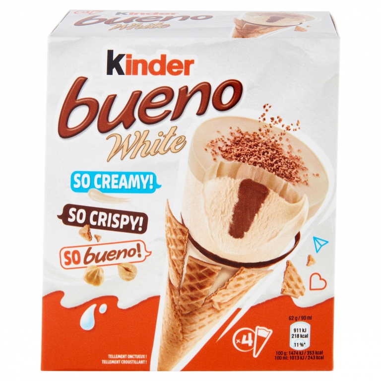 GELATO KINDER BUENO CONO WHITE T(1X4) 248 G