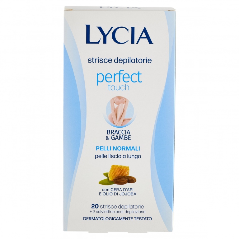 LYCIA DELICATE PERFECT STRISCE DEPILATORIE BRACCIA&GAMBE PELLI NORMALI 20 STRISCE + 2 SALVIETTINE