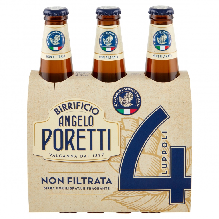 BIRRA PORETTI 4 LUPPOLI NON FILTRATA CL.33X3