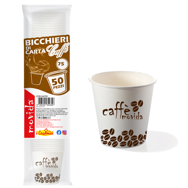 BICCHIERI CARTONCINO CAFFE' MIX CC75 PZ.50