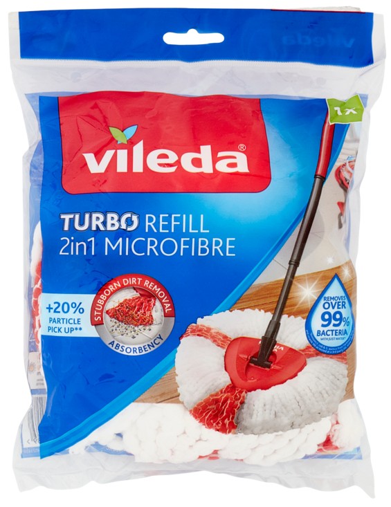 VILEDA TURBO REFILL 2IN1 100% MICROFIBRE