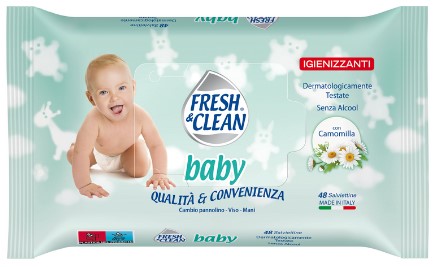 FRESH & CLEAN BABY EASY SALVIETTINE CON CAMOMILLA 48 PZ