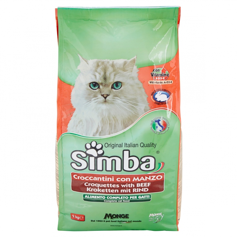 MONGE SIMBA GATTO CROCC.MANZO KG.2