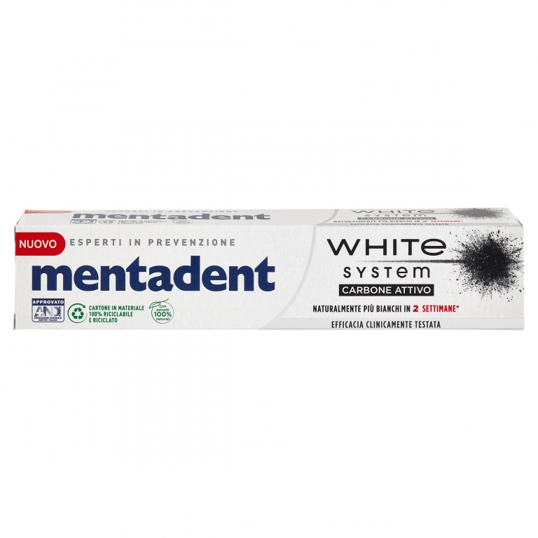 DENT.MENTADENT WHITE SYSTEM CARBONI ATTIVI ML.75